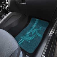 Aloha Hawaii Whale Kakau and Polynesian Tattoo Car Mats Turquoise Color
