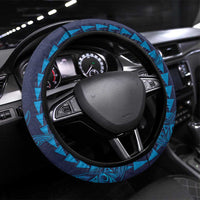 Aloha Hawaii Whale Kakau and Polynesian Tattoo Steering Wheel Cover Dark Navy Color
