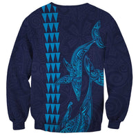 Aloha Hawaii Whale Kakau and Polynesian Tattoo Sweatshirt Dark Navy Color