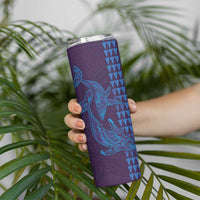 Aloha Hawaii Whale Kakau and Polynesian Tattoo Skinny Tumbler Purple Color