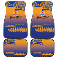 Personalised Hawaiki Nui Va'a French Polynesian Pattern Car Mats Sunset Color