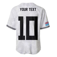 Custom Rugby Fiji Baseball Jersey Fijian Masi Tribal Sporty Style White Color LT03 - Polynesian Pride