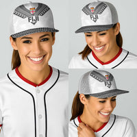 Rugby Fiji Baseball Net Cap Fijian Masi Tribal Sporty Style White Color - Polynesian Pride