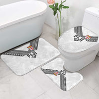 Rugby Fiji Bathroom Set Fijian Masi Tribal Sporty Style White Color - Polynesian Pride