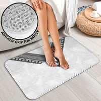 Rugby Fiji Bathroom Set Fijian Masi Tribal Sporty Style White Color - Polynesian Pride