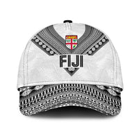 Rugby Fiji Classic Cap Fijian Masi Tribal Sporty Style White Color - Polynesian Pride