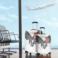 Rugby Fiji Luggage Cover Fijian Masi Tribal Sporty Style White Color - Polynesian Pride