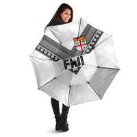 Rugby Fiji Umbrella Fijian Masi Tribal Sporty Style White Color LT03 - Polynesian Pride
