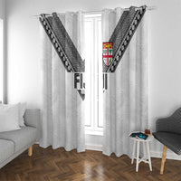 Rugby Fiji Window Curtain Fijian Masi Tribal Sporty Style White Color - Polynesian Pride