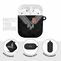 Rugby Fiji AirPods Case Fijian Masi Tribal Sporty Style Black Color LT03 - Polynesian Pride