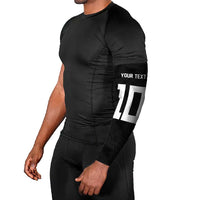 Custom Rugby Fiji Arm Sleeves Fijian Masi Tribal Sporty Style Black Color - Polynesian Pride