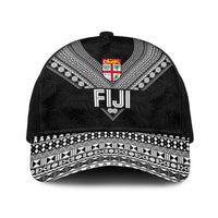 Rugby Fiji Baseball Net Cap Fijian Masi Tribal Sporty Style Black Color - Polynesian Pride