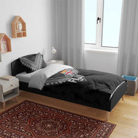 Rugby Fiji Bedding Set Fijian Masi Tribal Sporty Style Black Color - Polynesian Pride