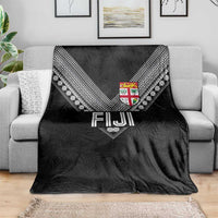 Rugby Fiji Blanket Fijian Masi Tribal Sporty Style Black Color - Polynesian Pride