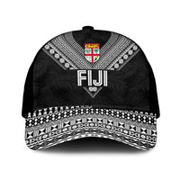 Rugby Fiji Mesh Trucker Cap Fijian Masi Tribal Sporty Style Black Color - Polynesian Pride