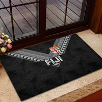 Rugby Fiji Rubber Doormat Fijian Masi Tribal Sporty Style Black Color - Polynesian Pride