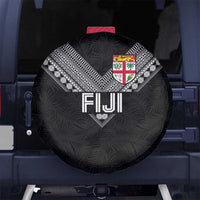 Rugby Fiji Spare Tire Cover Fijian Masi Tribal Sporty Style Black Color - Polynesian Pride