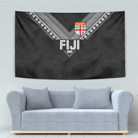 Rugby Fiji Tapestry Fijian Masi Tribal Sporty Style Black Color LT03 - Polynesian Pride