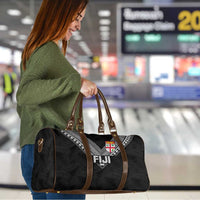 Rugby Fiji Travel Bag Fijian Masi Tribal Sporty Style Black Color - Polynesian Pride