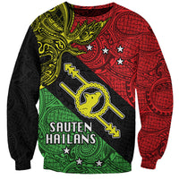 Papua New Guinea Southern Highlands Province Sweatshirt PNG Birds Of Paradise Polynesian Arty Style LT03 Unisex Black - Polynesian Pride