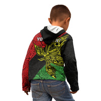 Personalised Papua New Guinea Southern Highlands Province Kid Hoodie PNG Birds Of Paradise Polynesian Arty Style LT03 - Polynesian Pride