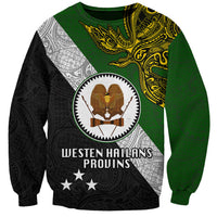 Papua New Guinea Western Highlands Province Sweatshirt PNG Birds Of Paradise Polynesian Arty Style LT03 Unisex Green - Polynesian Pride