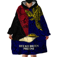 Papua New Guinea West New Britain Province Wearable Blanket Hoodie PNG Birds Of Paradise Polynesian Arty Style LT03 - Polynesian Pride