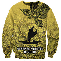 Personalised Papua New Guinea National Capital District Sweatshirt PNG Birds Of Paradise Polynesian Arty Style LT03 Unisex Yellow - Polynesian Pride