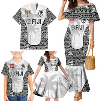 Custom Fiji Pacific Rugby 2024 Family Matching Mermaid Dress and Hawaiian Shirt Tapa Tribal and Fijian Masi Pattern LT03 - Polynesian Pride