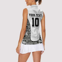 Custom Fiji Pacific Rugby 2024 Women Sleeveless Polo Shirt Tapa Tribal and Fijian Masi Pattern LT03 - Polynesian Pride