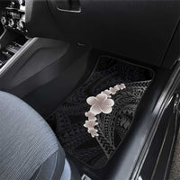 Hawaiian Tropical Plumeria Art Polynesian Tattoo Car Mats Grayscale Color