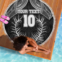 Custom New Zealand Rugby Beach Blanket Aotearoa Champion Cup History with Silver Fern LT03 - Wonder Print Shop