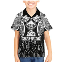 New Zealand Rugby Family Matching Mermaid Dress and Hawaiian Shirt Aotearoa Champion Cup History with Haka Dance LT03 Son's Shirt Black - Polynesian Pride