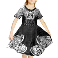 New Zealand Rugby Kid Short Sleeve Dress Aotearoa Champion Cup History with Haka Dance LT03 - Polynesian Pride