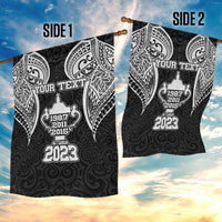Personalised New Zealand Rugby Garden Flag Aotearoa Champion Cup History with Haka Dance LT03 - Polynesian Pride