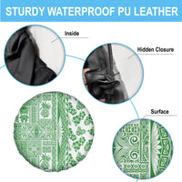 Hawaii Spare Tire Cover Aloha Tropical Plants Tribal Pattern Green Version LT03 - Polynesian Pride