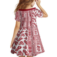 Hawaii Family Matching Summer Maxi Dress and Hawaiian Shirt Aloha Tropical Plants Tribal Pattern Red Version LT03 - Polynesian Pride