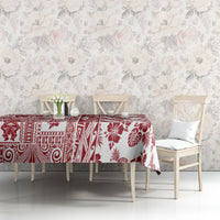 Hawaii Tablecloth Aloha Tropical Plants Tribal Pattern Red Version LT03 - Polynesian Pride