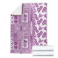 Hawaii Blanket Aloha Tropical Plants Tribal Pattern Pink Version LT03 - Polynesian Pride