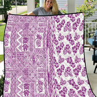 Hawaii Quilt Aloha Tropical Plants Tribal Pattern Pink Version LT03 Pink - Polynesian Pride