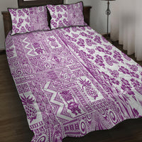 Hawaii Quilt Bed Set Aloha Tropical Plants Tribal Pattern Pink Version LT03 - Polynesian Pride