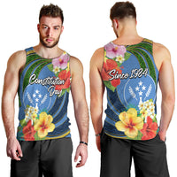 Kosrae Constitution Day Men Tank Top Hibiscus Mix Maori Tattoo Pattern LT03 - Polynesian Pride