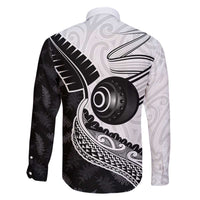 Personalised Aotearoa Lawn Bowls Family Matching Off The Shoulder Long Sleeve Dress and Hawaiian Shirt Maori and Silver Fern Half Style LT03 - Polynesian Pride