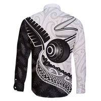 Personalised Aotearoa Lawn Bowls Family Matching Off Shoulder Short Dress and Hawaiian Shirt Maori and Silver Fern Half Style LT03 - Polynesian Pride