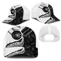 Aotearoa Lawn Bowls Mesh Trucker Cap Maori and Silver Fern Half Style - Polynesian Pride