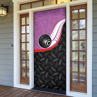 Aotearoa Lawn Bowls Door Cover Maori and Silver Fern Sporty Style Pink Color LT03 - Polynesian Pride