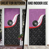 Aotearoa Lawn Bowls Door Cover Maori and Silver Fern Sporty Style Pink Color LT03 - Polynesian Pride