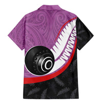 Personalised Aotearoa Lawn Bowls Family Matching Mermaid Dress and Hawaiian Shirt Maori and Silver Fern Sporty Style Pink Color LT03 - Polynesian Pride