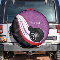 Personalised Aotearoa Lawn Bowls Spare Tire Cover Maori and Silver Fern Sporty Style Pink Color LT03 Pink - Polynesian Pride