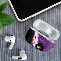 Personalised Aotearoa Lawn Bowls AirPods Case Maori and Silver Fern Sporty Style Purple Color LT03 - Polynesian Pride